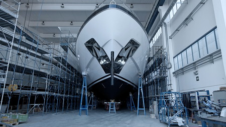 Ship in production hall