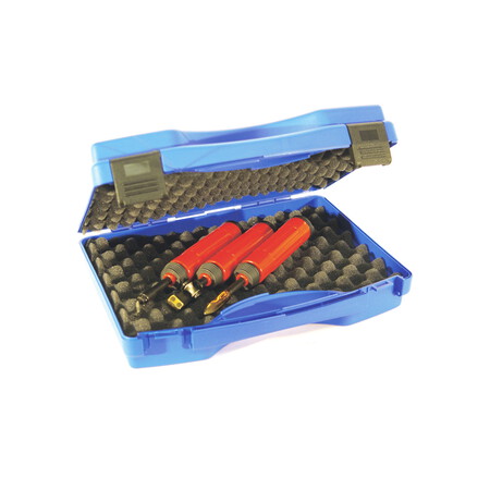 Deburring tools as a set, in a case